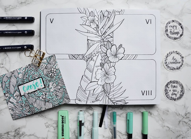 Widok miesięczny w Bullet Journal - notes Starry Night od Devangari Art Widok miesięczny w Bullet Journal - notes Starry Night od Devangari Art