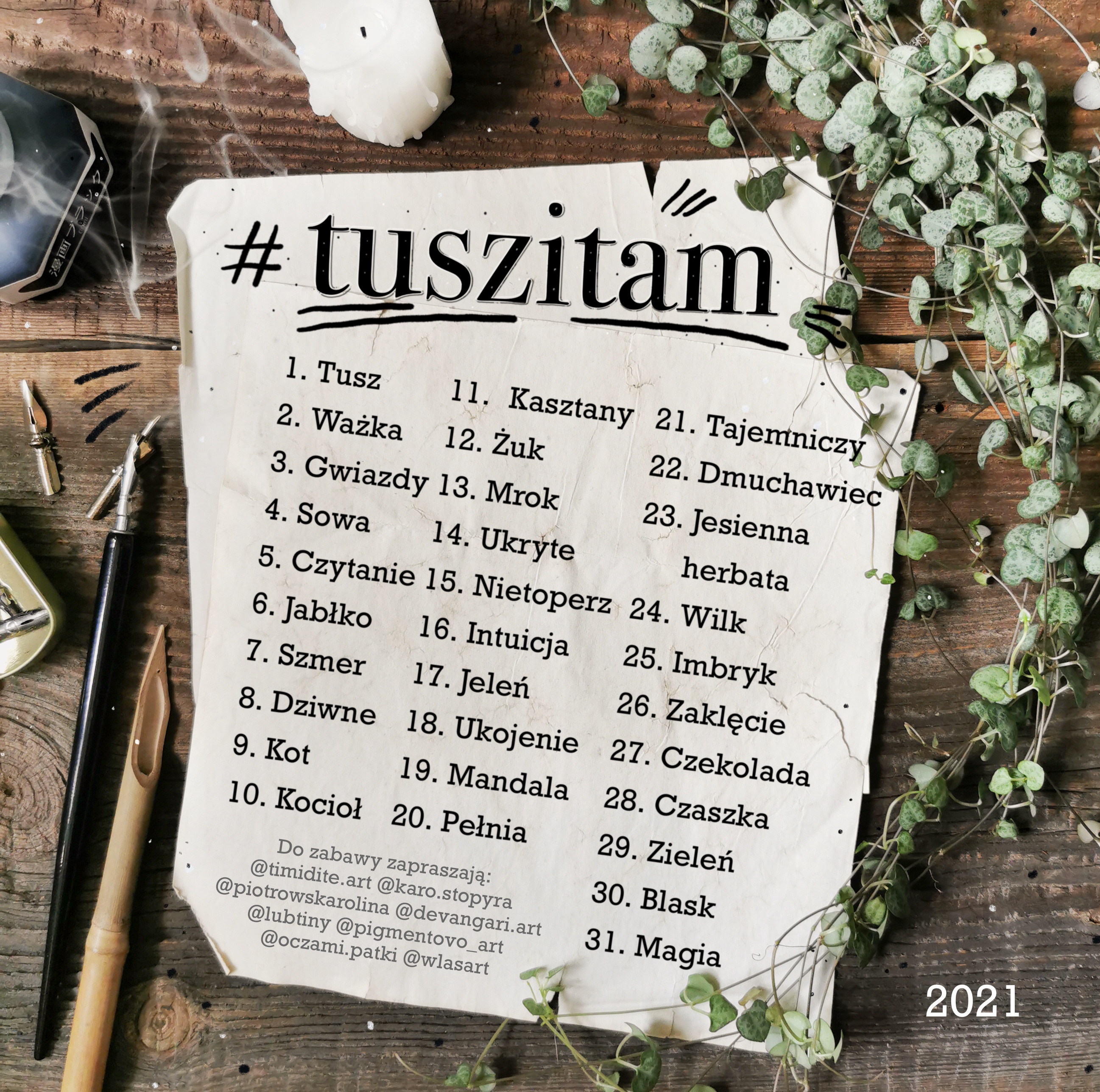 Tuszitam oficjalna lista tematów 2021.